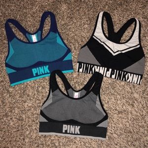 2 EUC & 1 NWOT - VS Pink SportsBras. Size XS